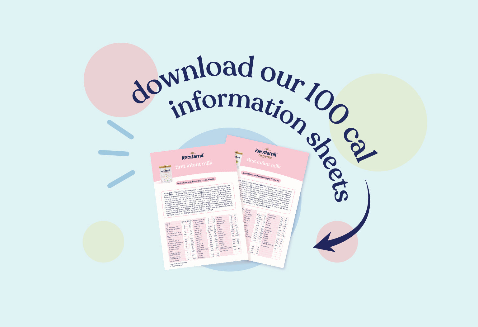 Kendamil 100kcal information sheets