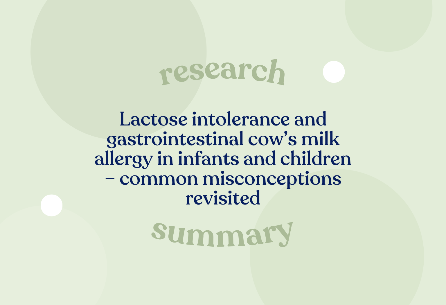 Lactose intolerance and gastrointestinal cow’s milk allergy in infants and children – common misconceptions revisited